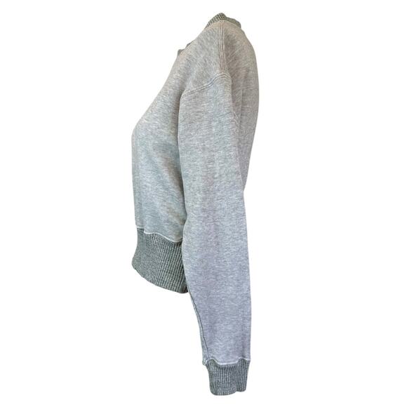 James Perse Women's Gray French Terry Sweatshirt sz 0=XS Flawed - Picture 3 of 9